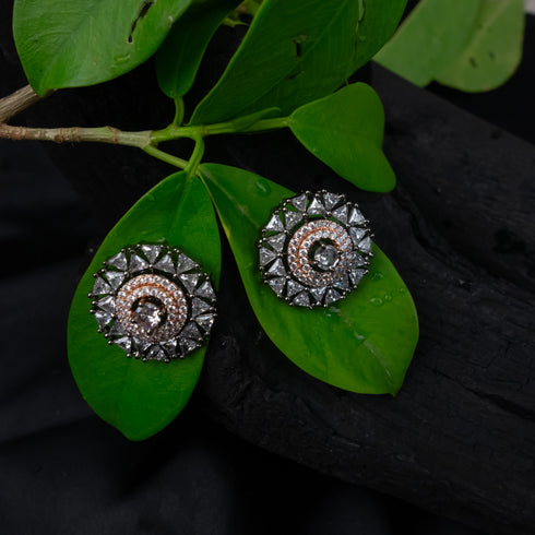 White Floral Studs Earring - D56-2